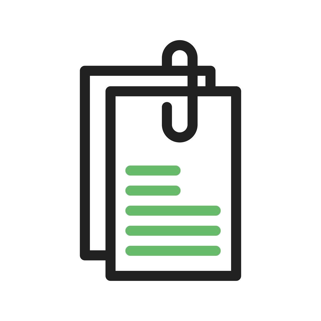 Attached Documents Line Green Black Icon