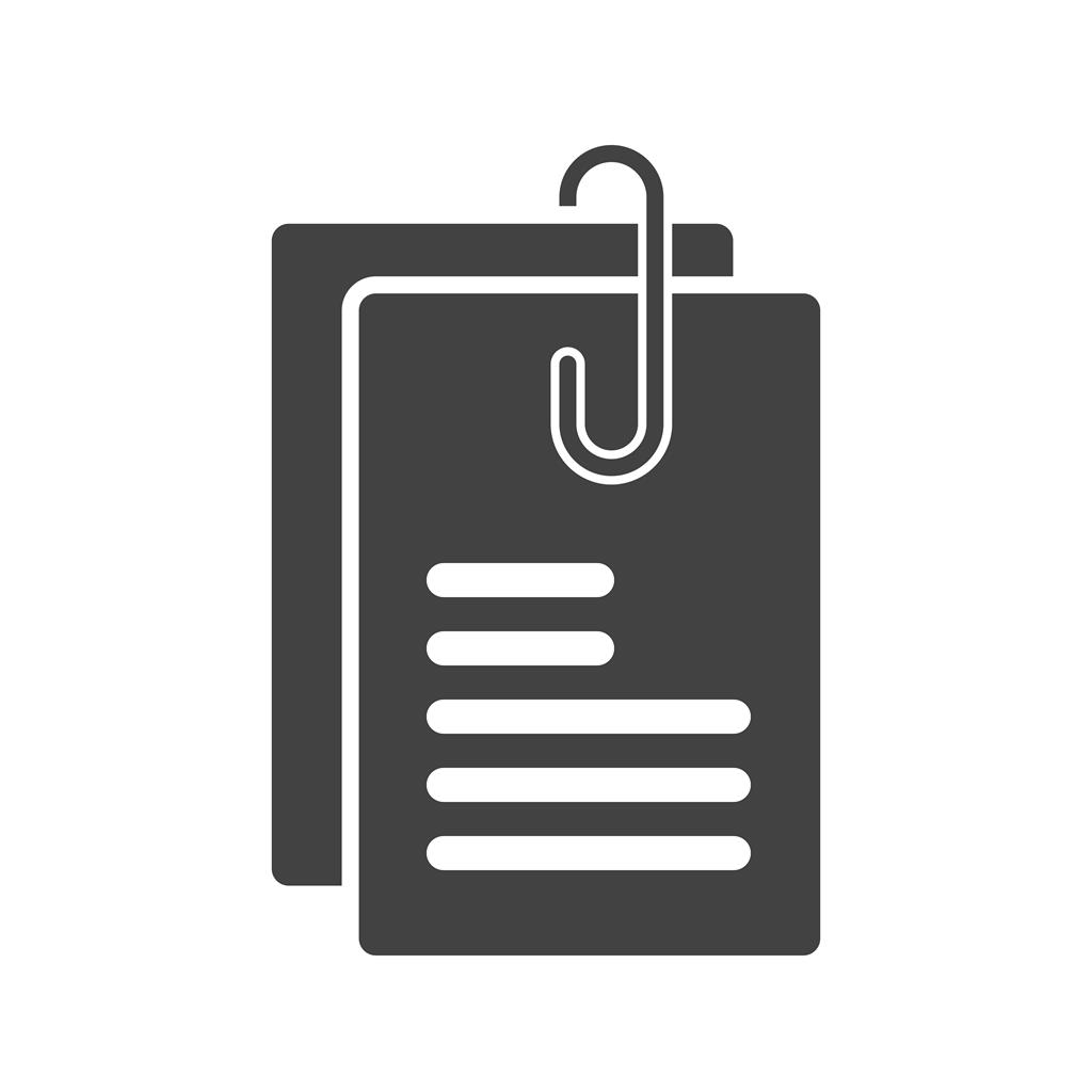 Attached Documents Glyph Icon