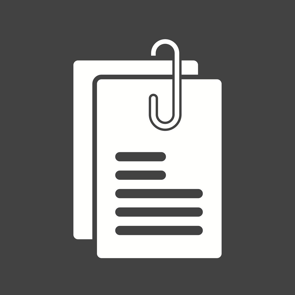 Attached Documents Glyph Inverted Icon
