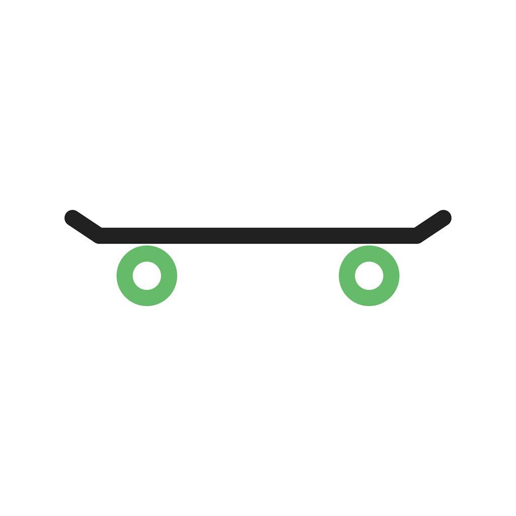 Skateboard Line Green Black Icon