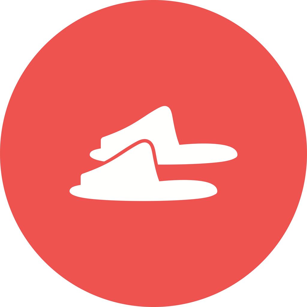 Slippers Flat Round Icon
