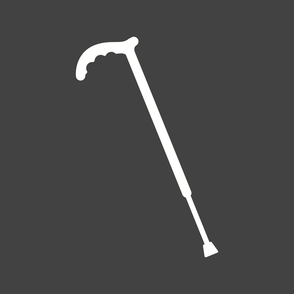 Walking Stick Glyph Inverted Icon