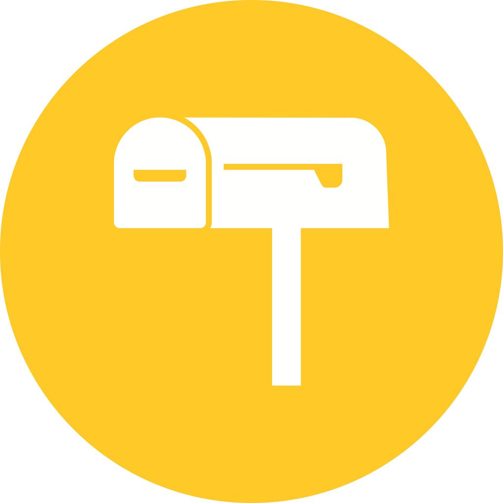 Mailbox Flat Round Icon