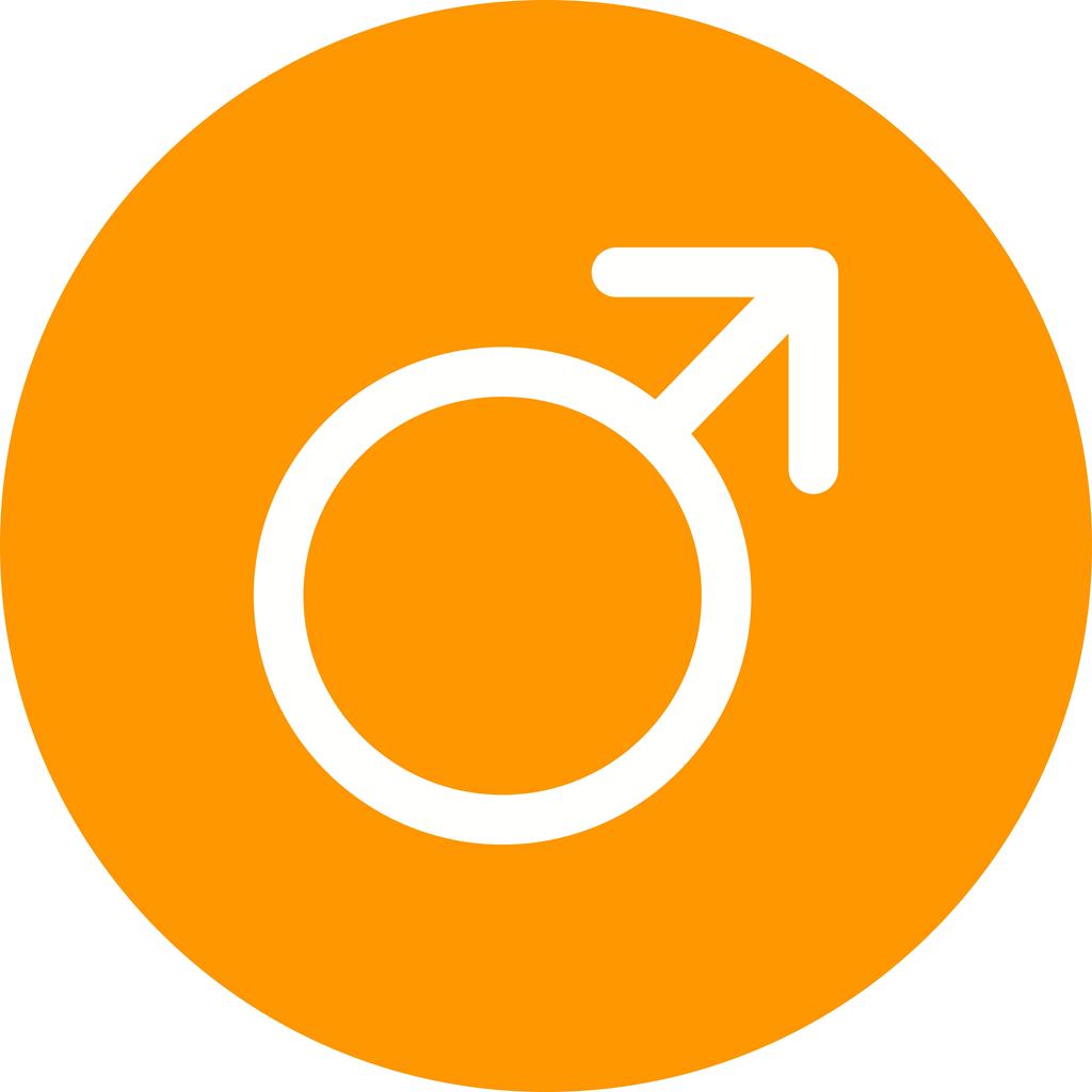 Male symbol Flat Round Icon - IconBunny