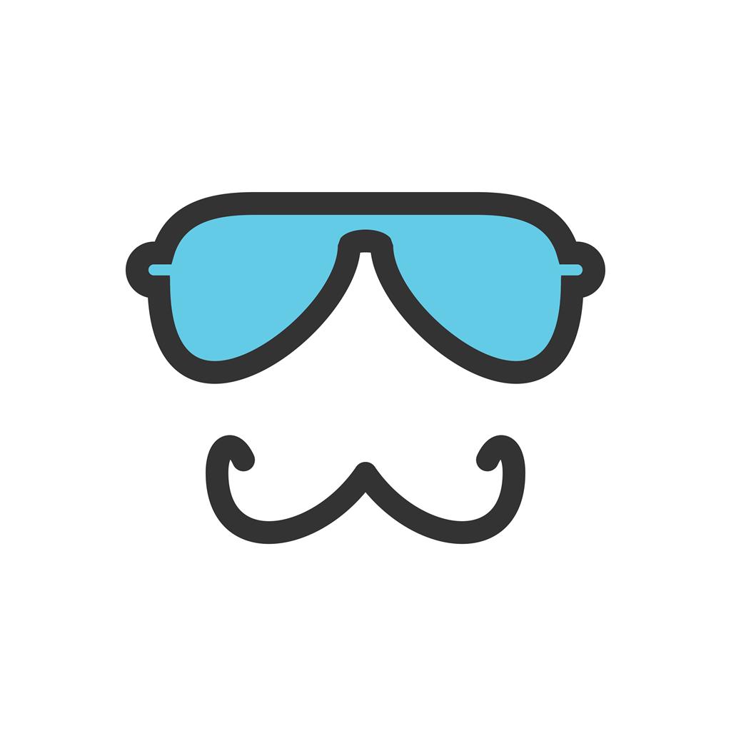 Hipster Man Line Filled Icon