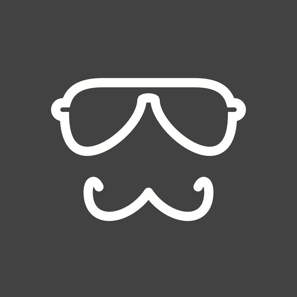 Hipster Man Line Inverted Icon