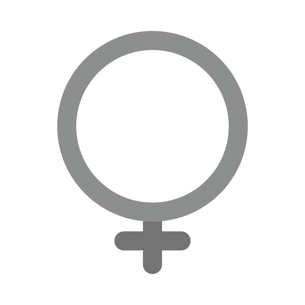 Female symbol Greyscale Icon - IconBunny