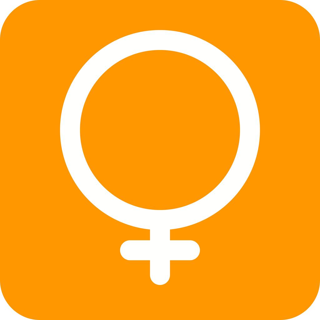 Female symbol Flat Round Corner Icon - IconBunny