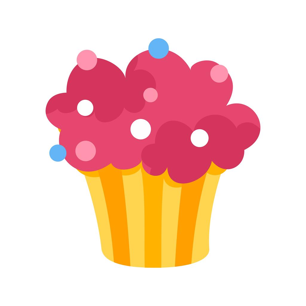 Cupcake Flat Multicolor Icon