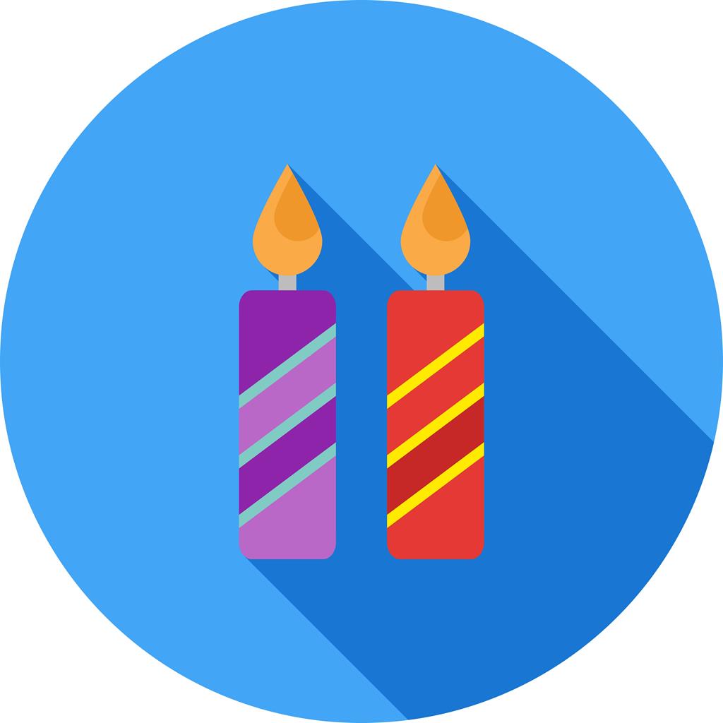 Two Candles Flat Shadowed Icon