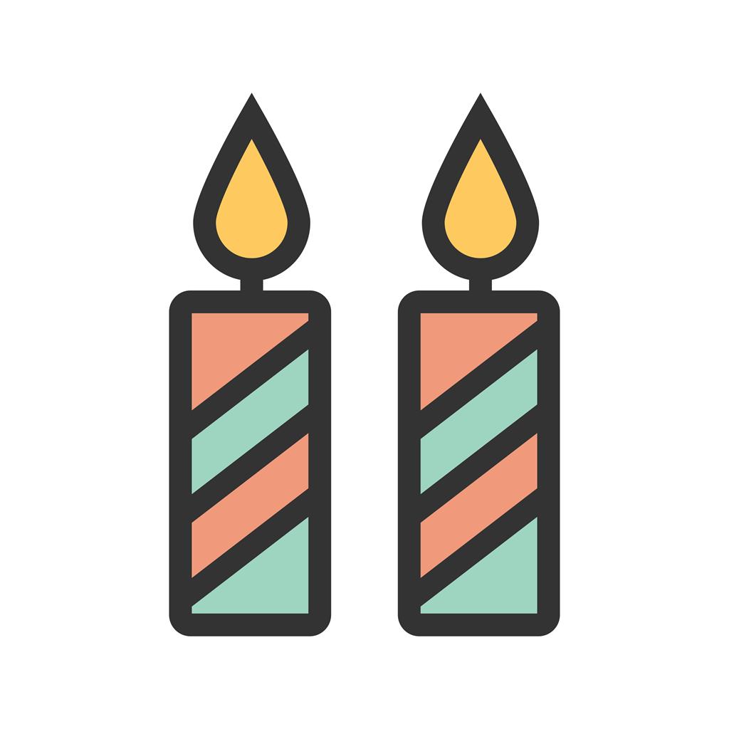 Two Candles Line Filled Icon