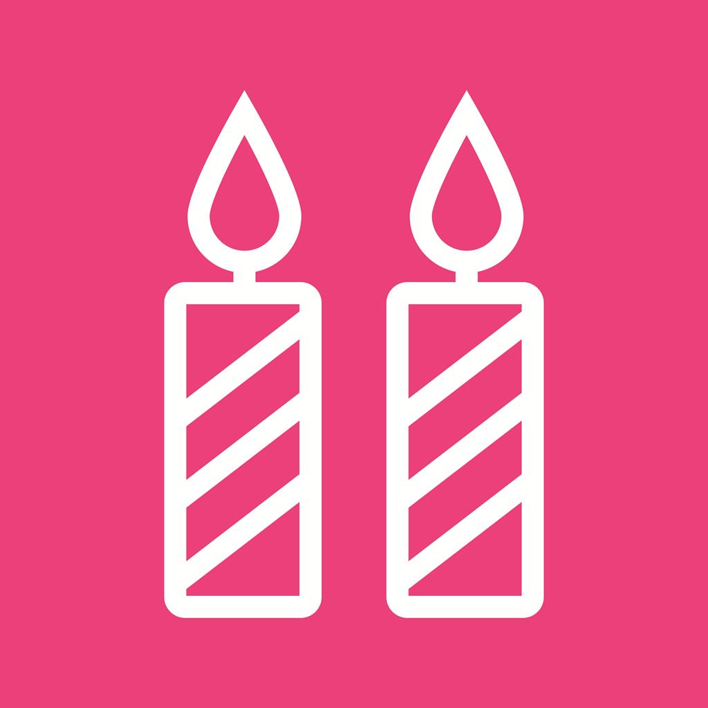 Two Candles Line Multicolor B/G Icon