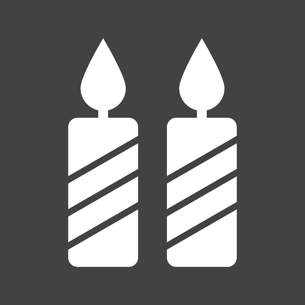 Two Candles Glyph Inverted Icon