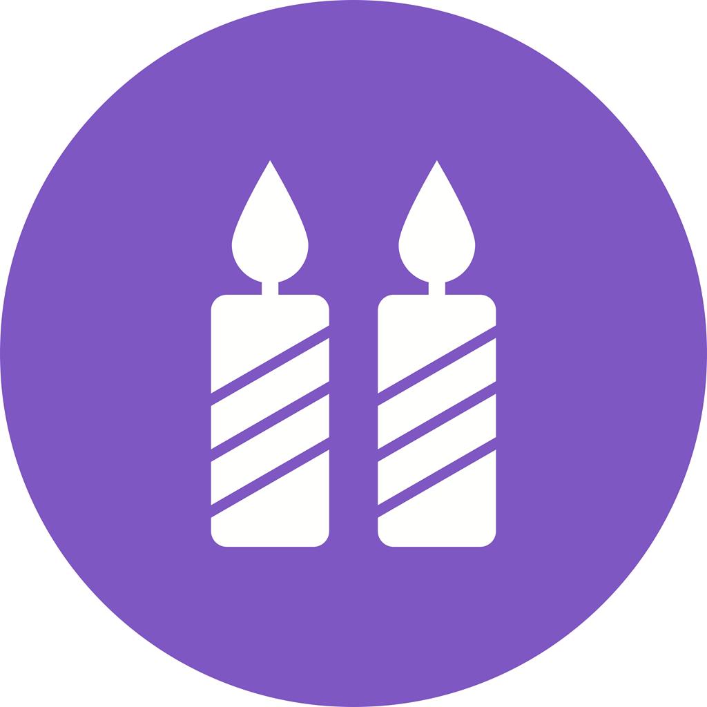 Two Candles Flat Round Icon