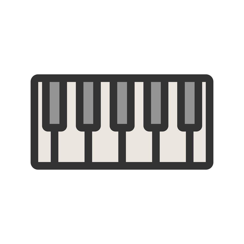 Piano Line Filled Icon