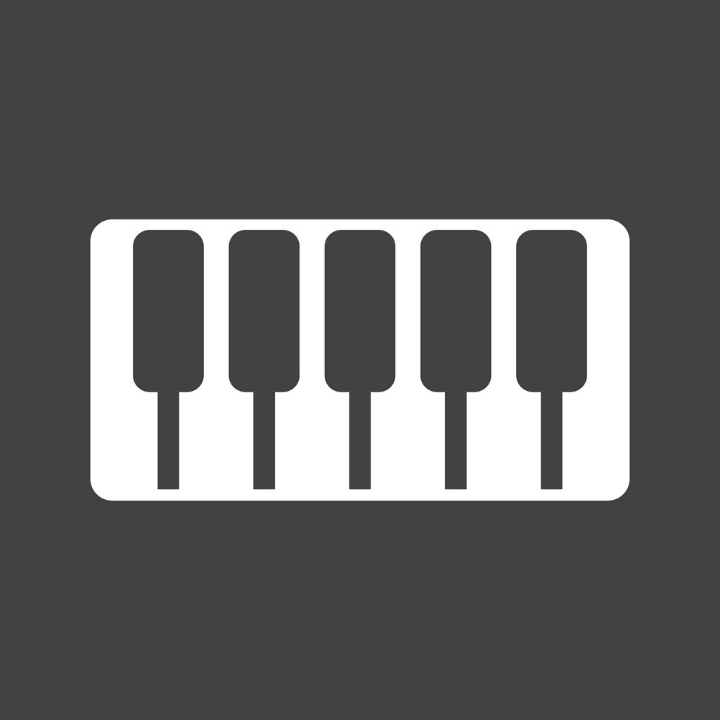 Piano Glyph Inverted Icon