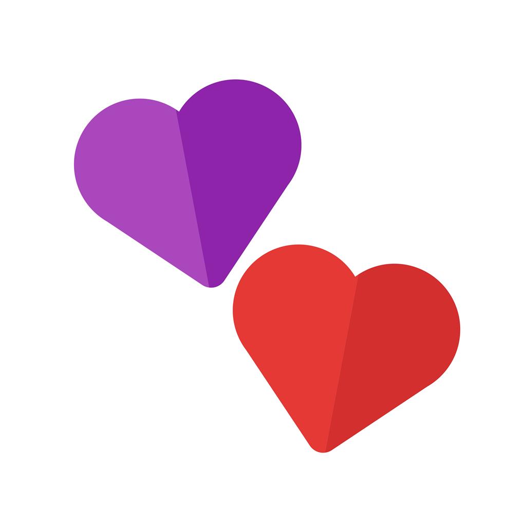 Hearts Flat Multicolor Icon