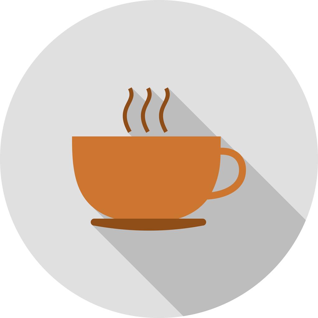 Coffee Cup Flat Shadowed Icon