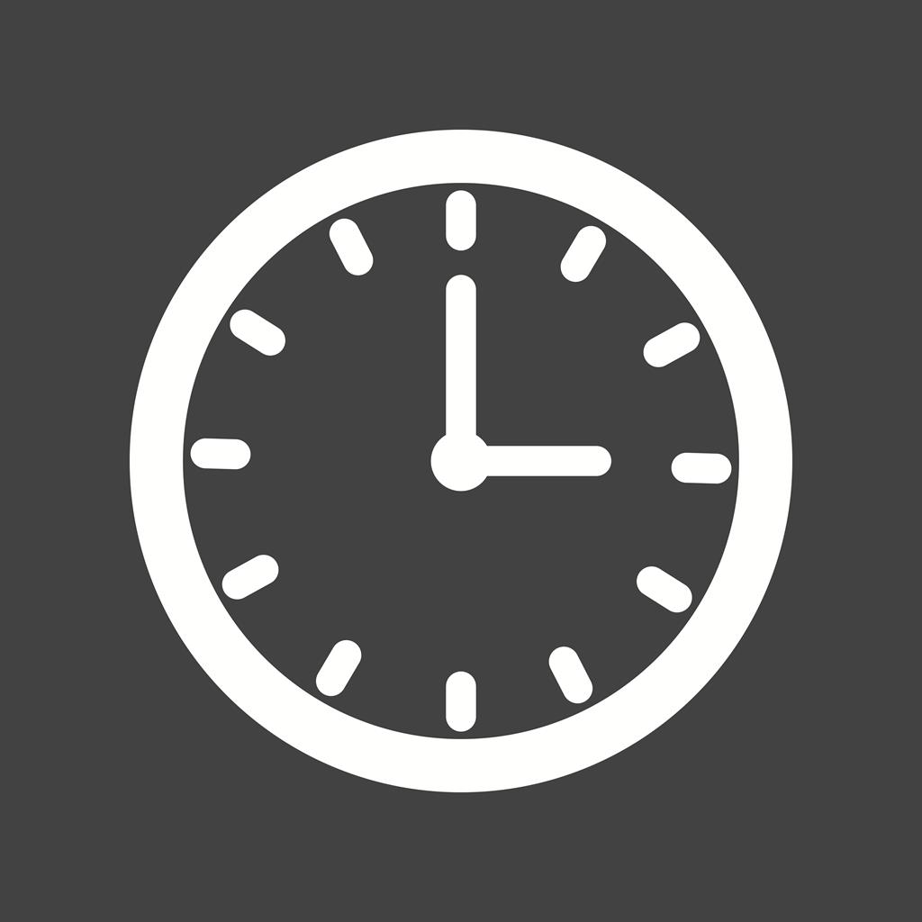 Clock Glyph Inverted Icon