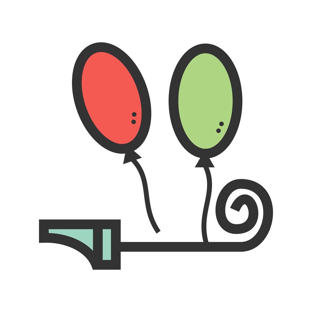 Balloons and Party Blower Line Filled Icon