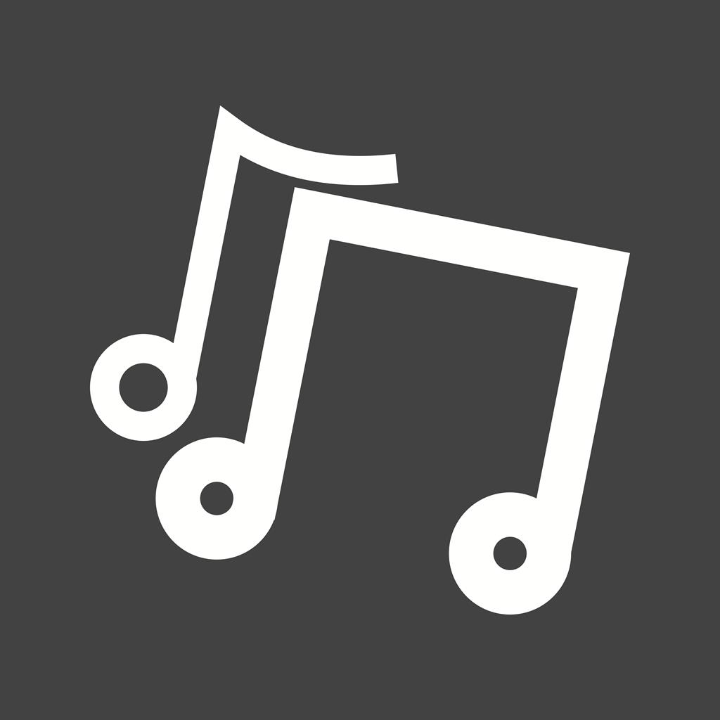 Music Notes Glyph Inverted Icon