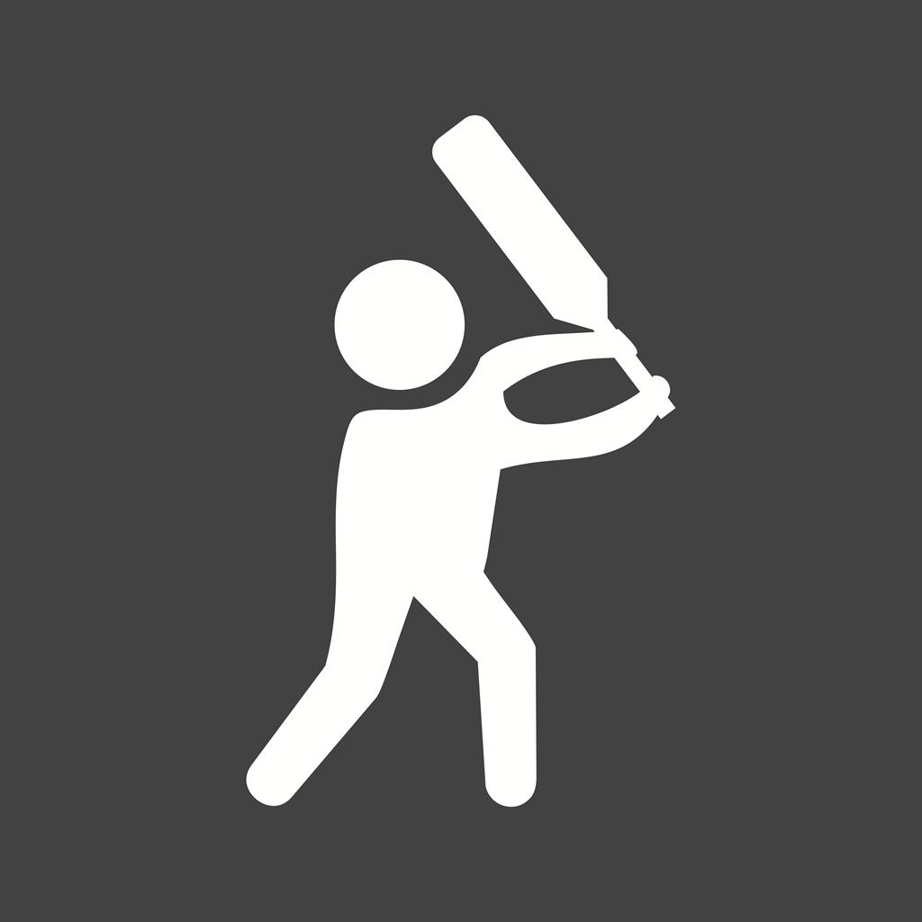Batting Glyph Inverted Icon