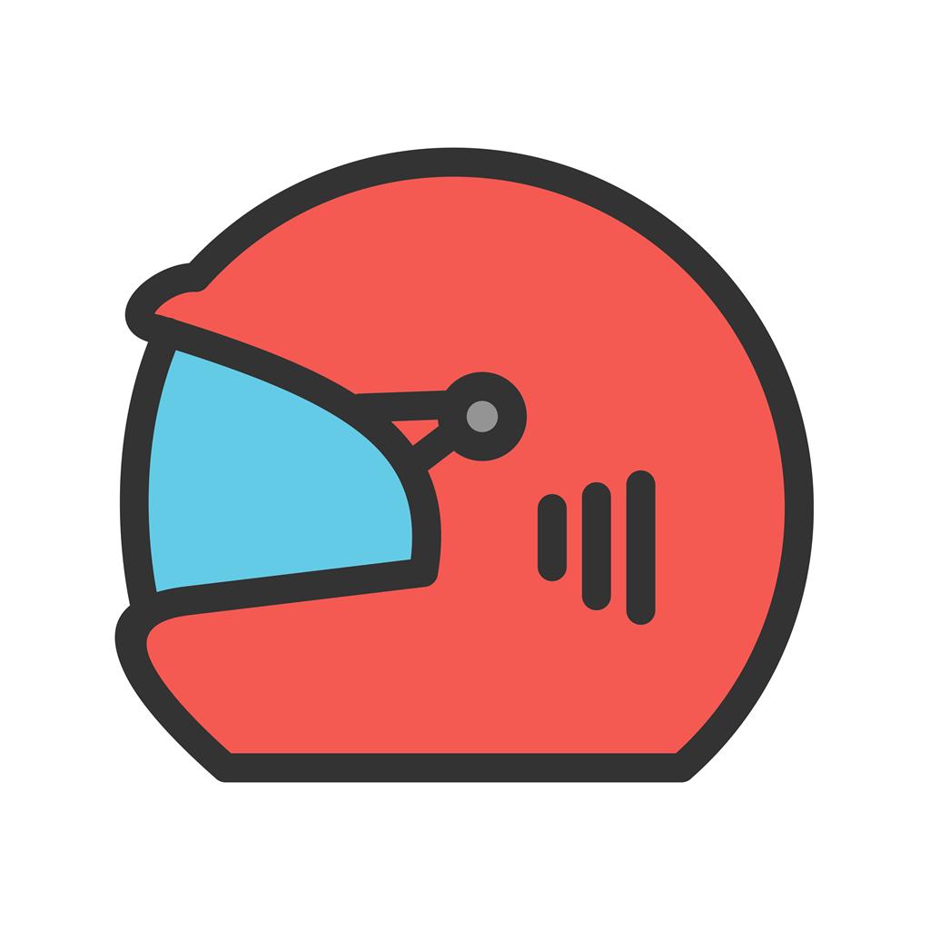 Helmet Line Filled Icon