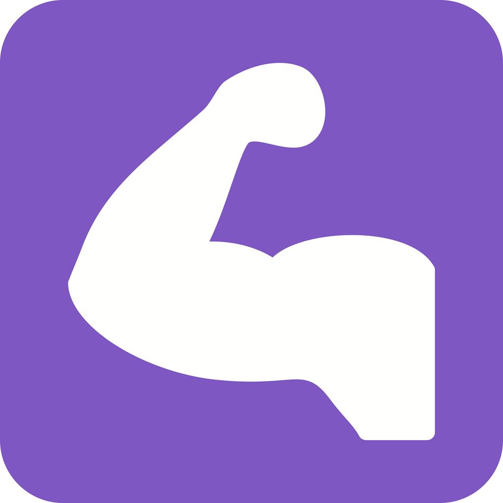 Muscles Flat Round Corner Icon