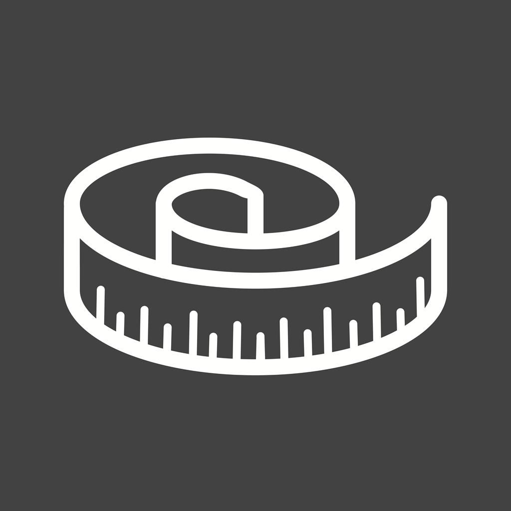 Measuring Tape Line Inverted Icon