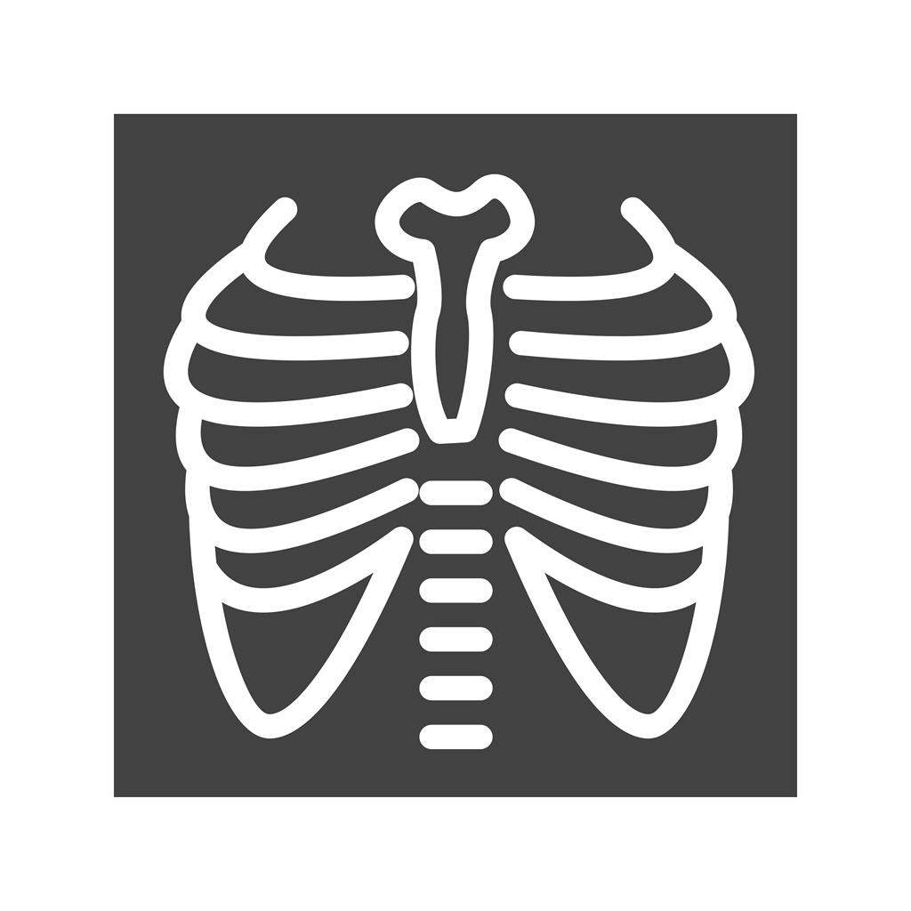 Lungs X ray Glyph Icon - IconBunny