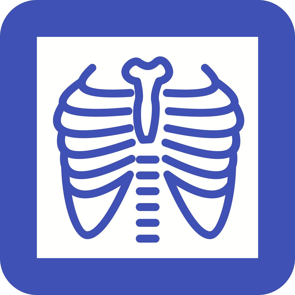 Lungs X ray Flat Round Corner Icon - IconBunny