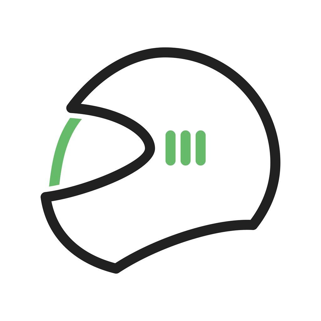 Helmet II Line Green Black Icon