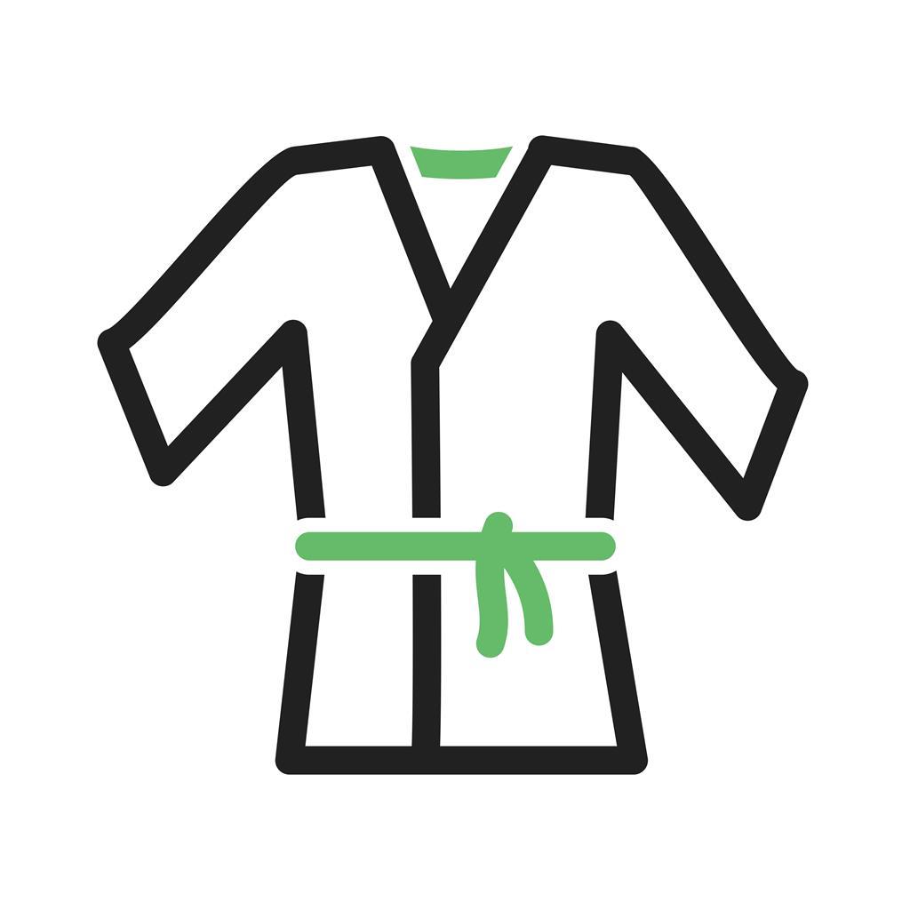 Karate Robe Line Green Black Icon