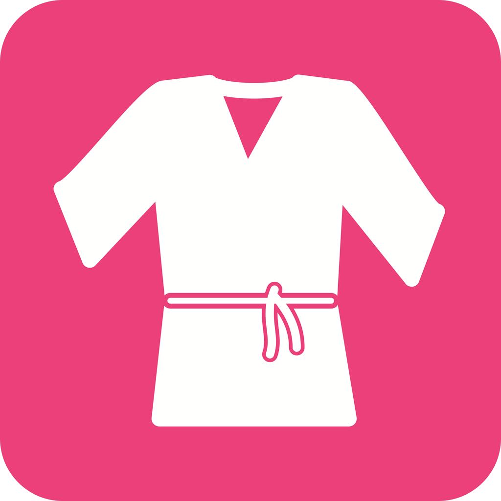 Karate Robe Flat Round Corner Icon