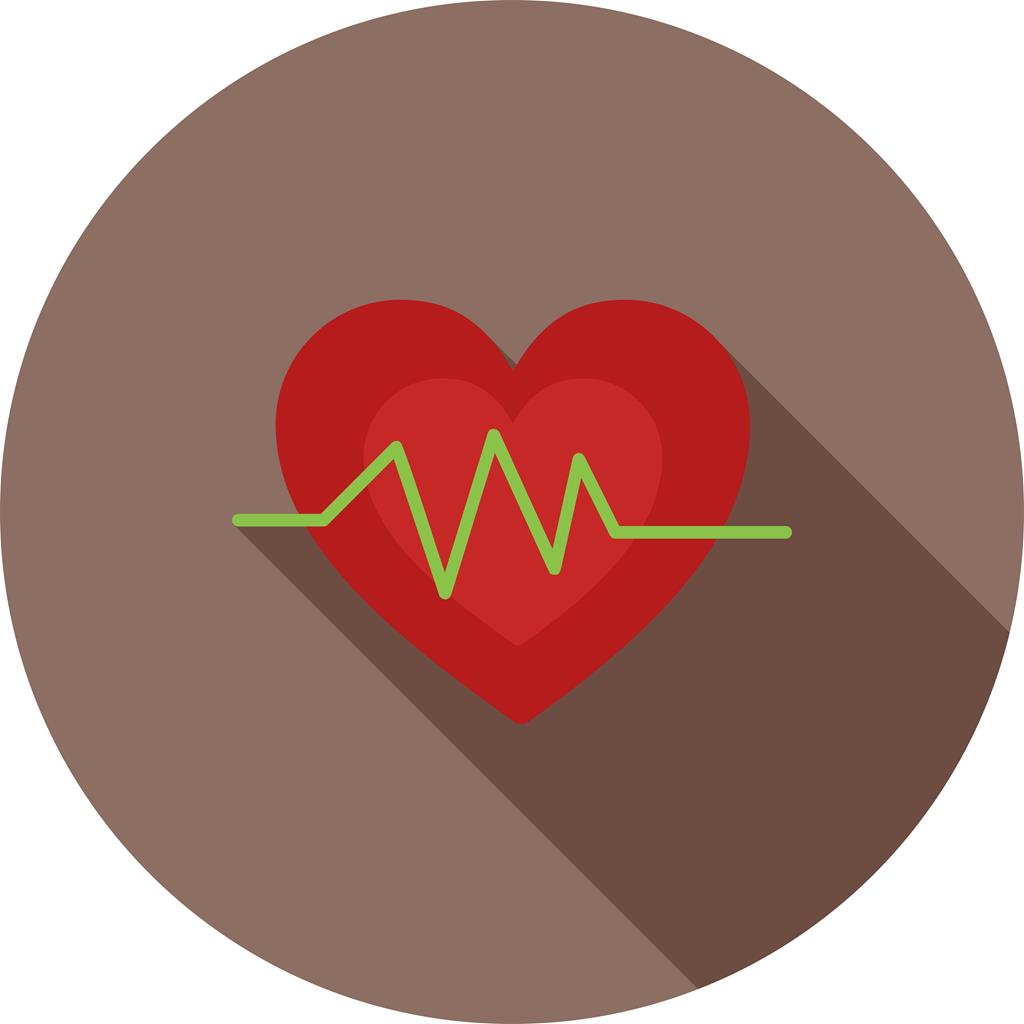 Heart Rate Flat Shadowed Icon