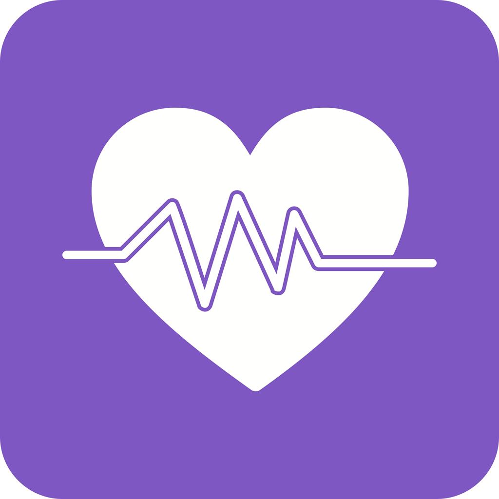 Heart Rate Flat Round Corner Icon