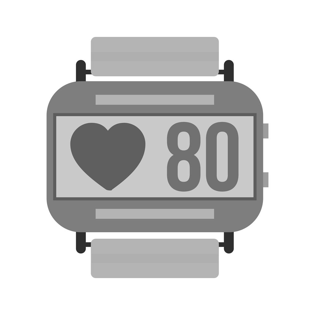 Heart Rate Monitoring Greyscale Icon