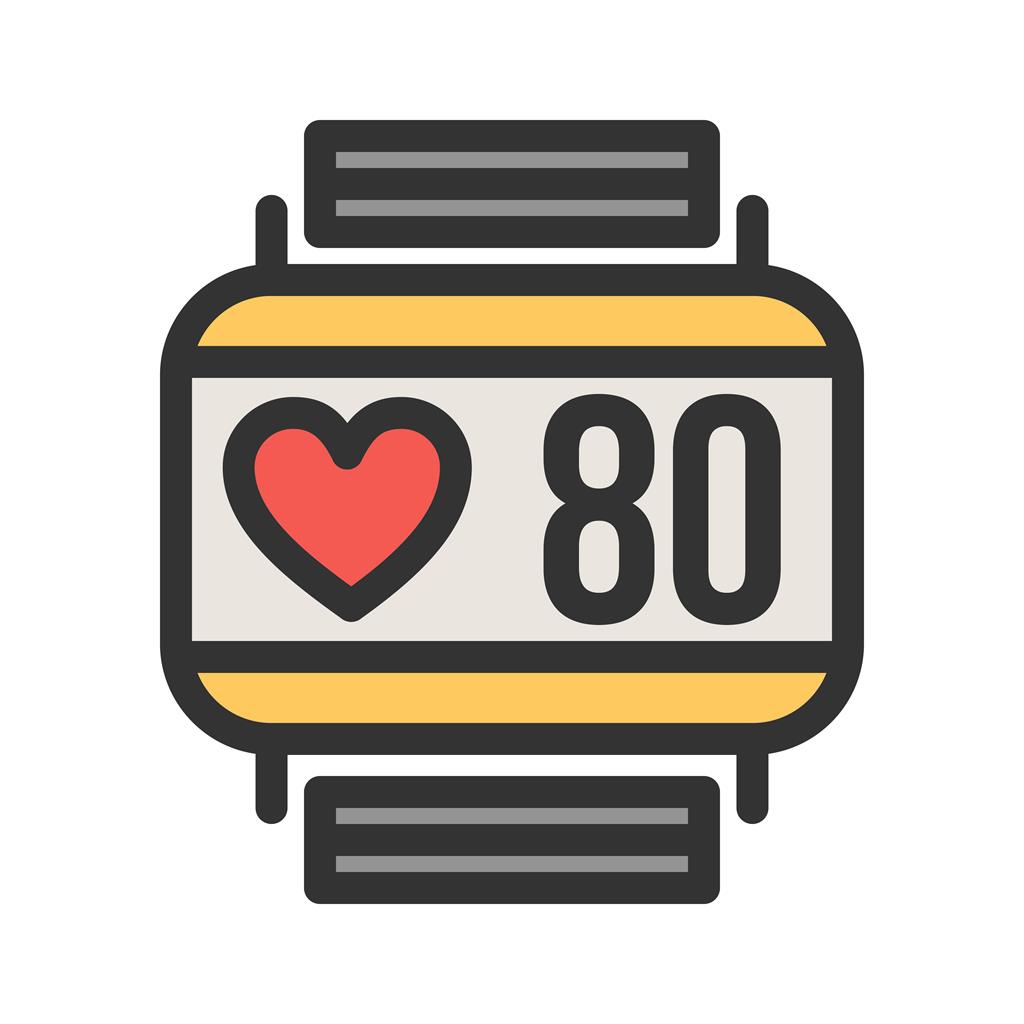 Heart Rate Monitoring Line Filled Icon