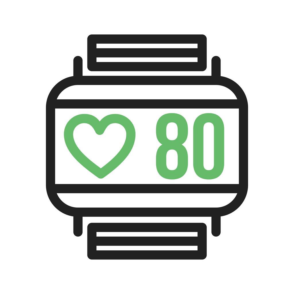 Heart Rate Monitoring Line Green Black Icon
