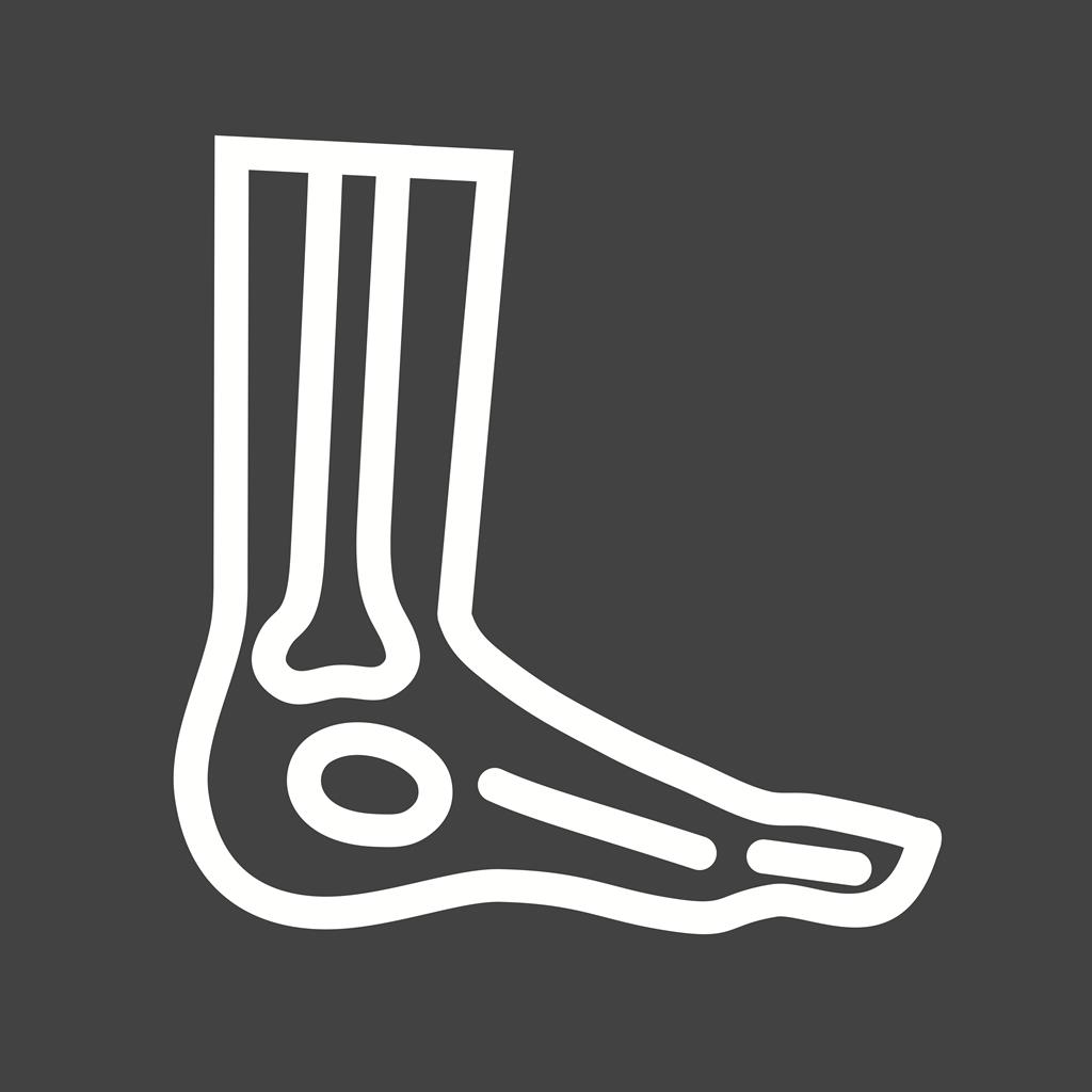 Foot X-ray Line Inverted Icon - IconBunny