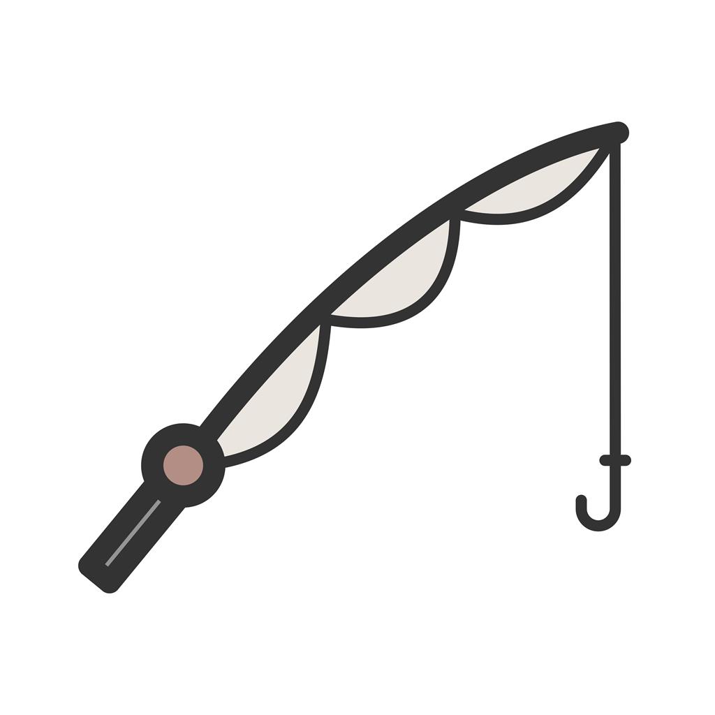 Fishing Rod Line Filled Icon
