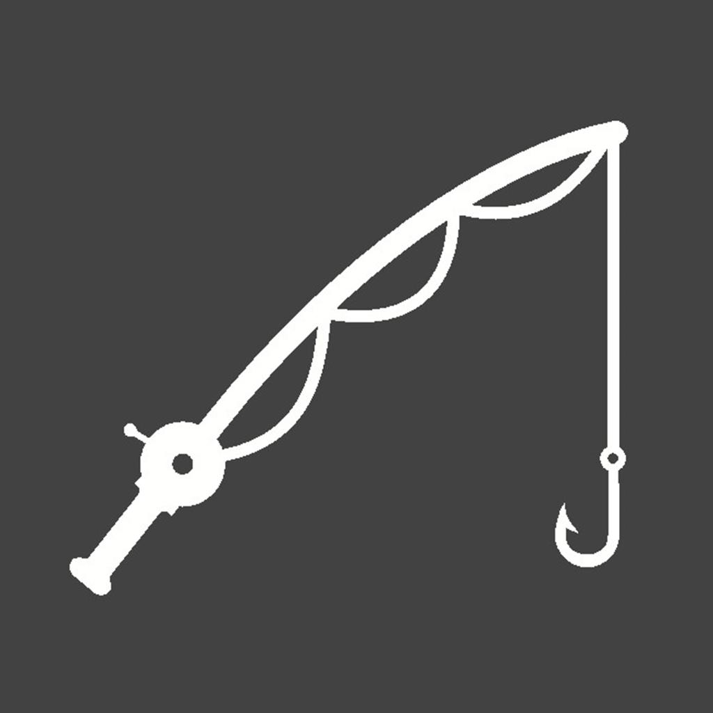 Fishing Rod Glyph Inverted Icon