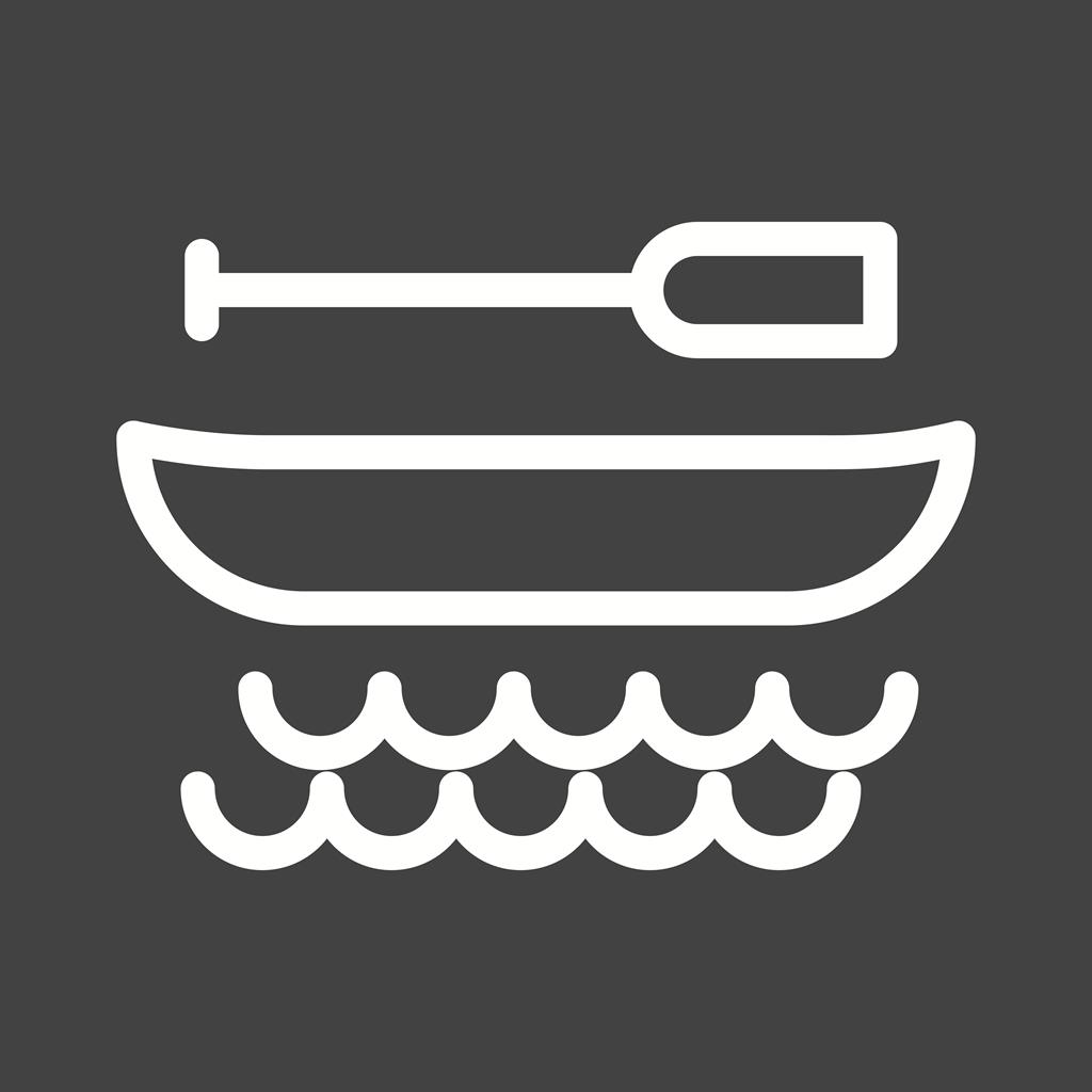 Boat I Line Inverted Icon