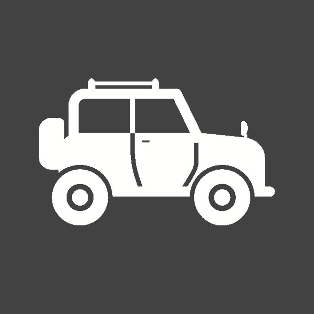 Safari Jeep Glyph Inverted Icon
