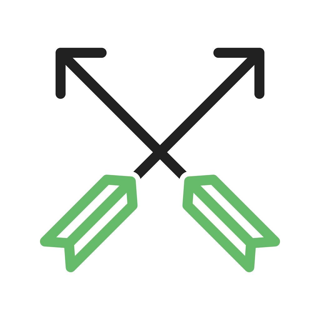 Two Arrows Line Green Black Icon