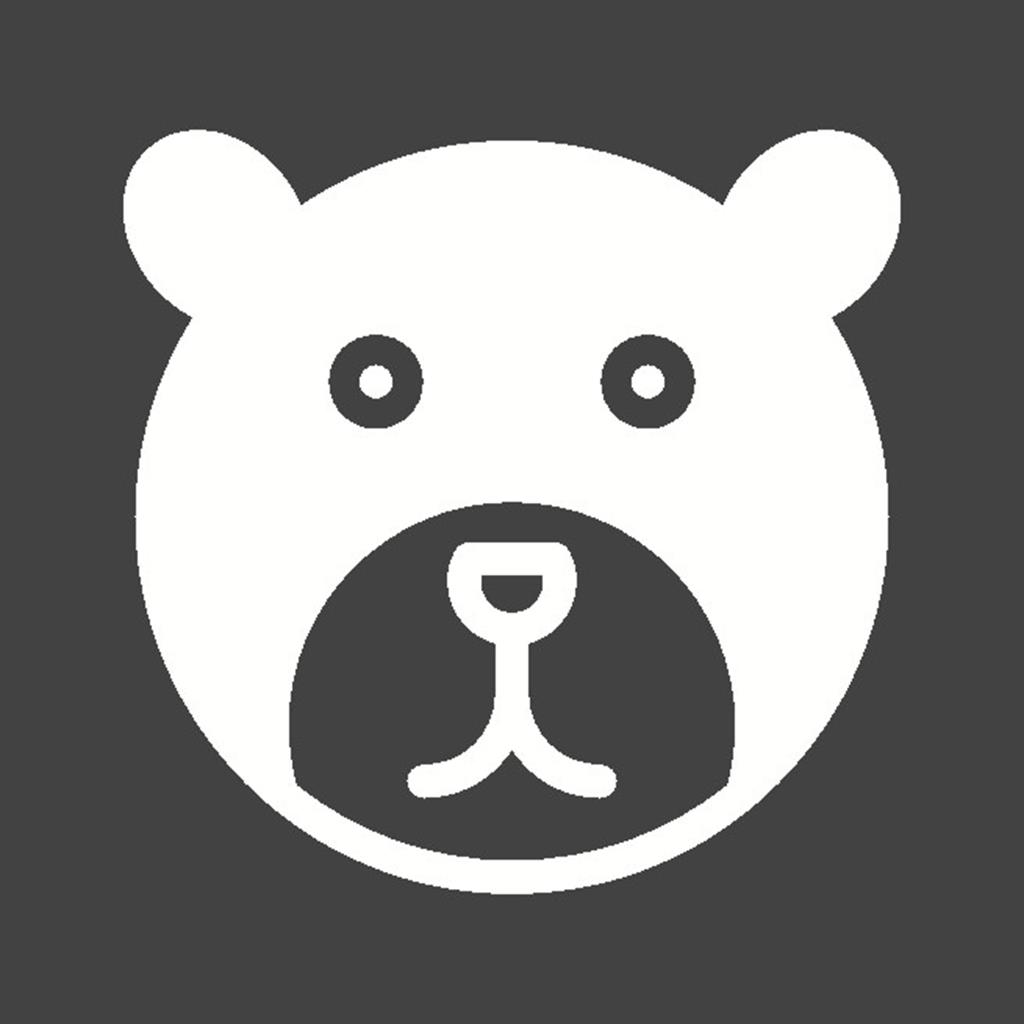 Bear Glyph Inverted Icon