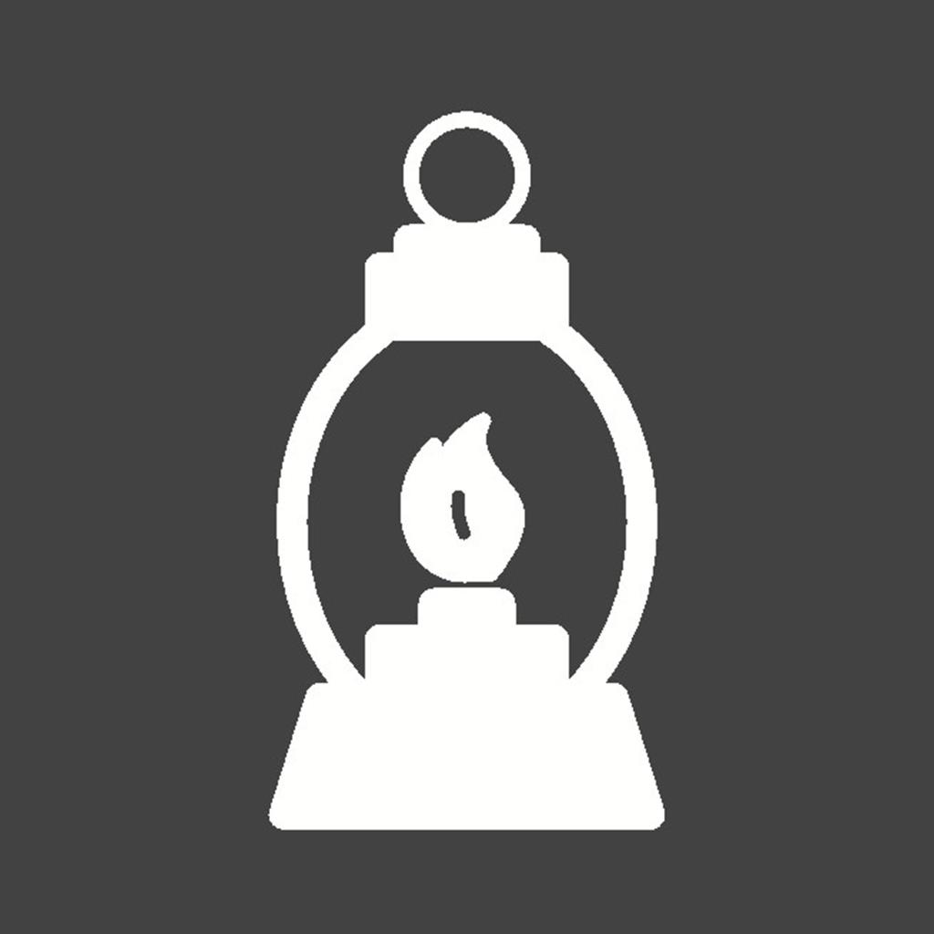 Gas Lamp Glyph Inverted Icon