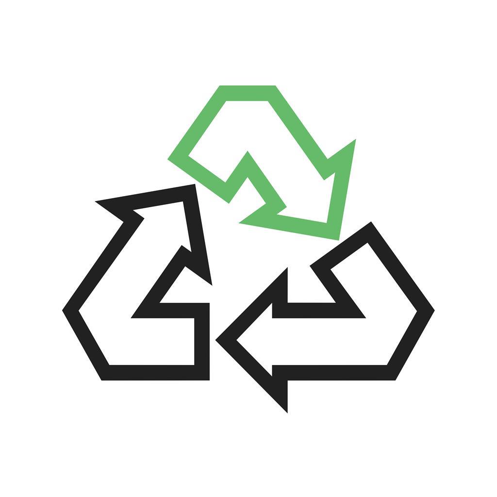 Recycle Line Green Black Icon - IconBunny