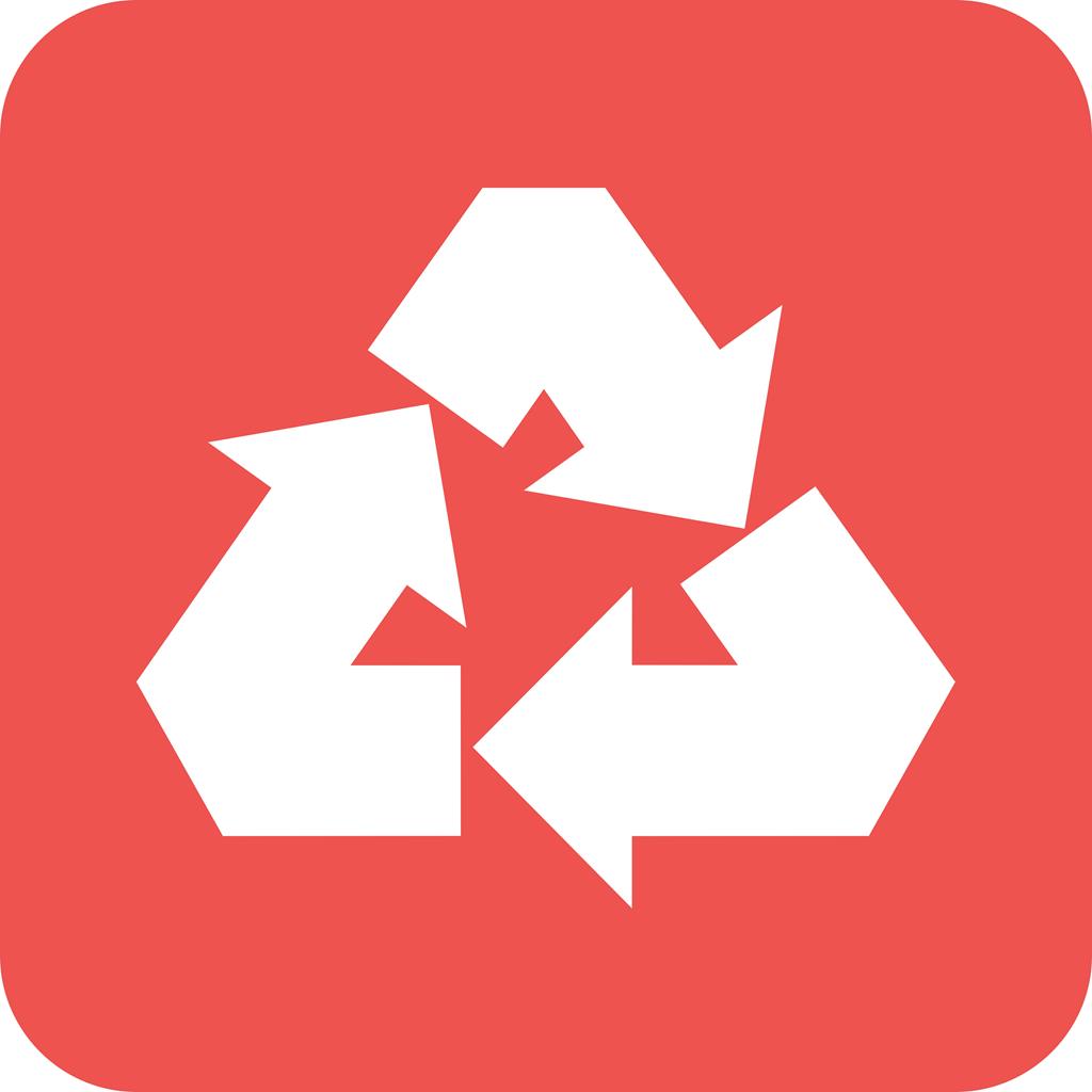 Recycle Flat Round Corner Icon - IconBunny