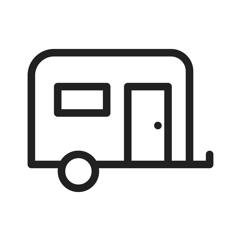 Camping Trailer Line Icon